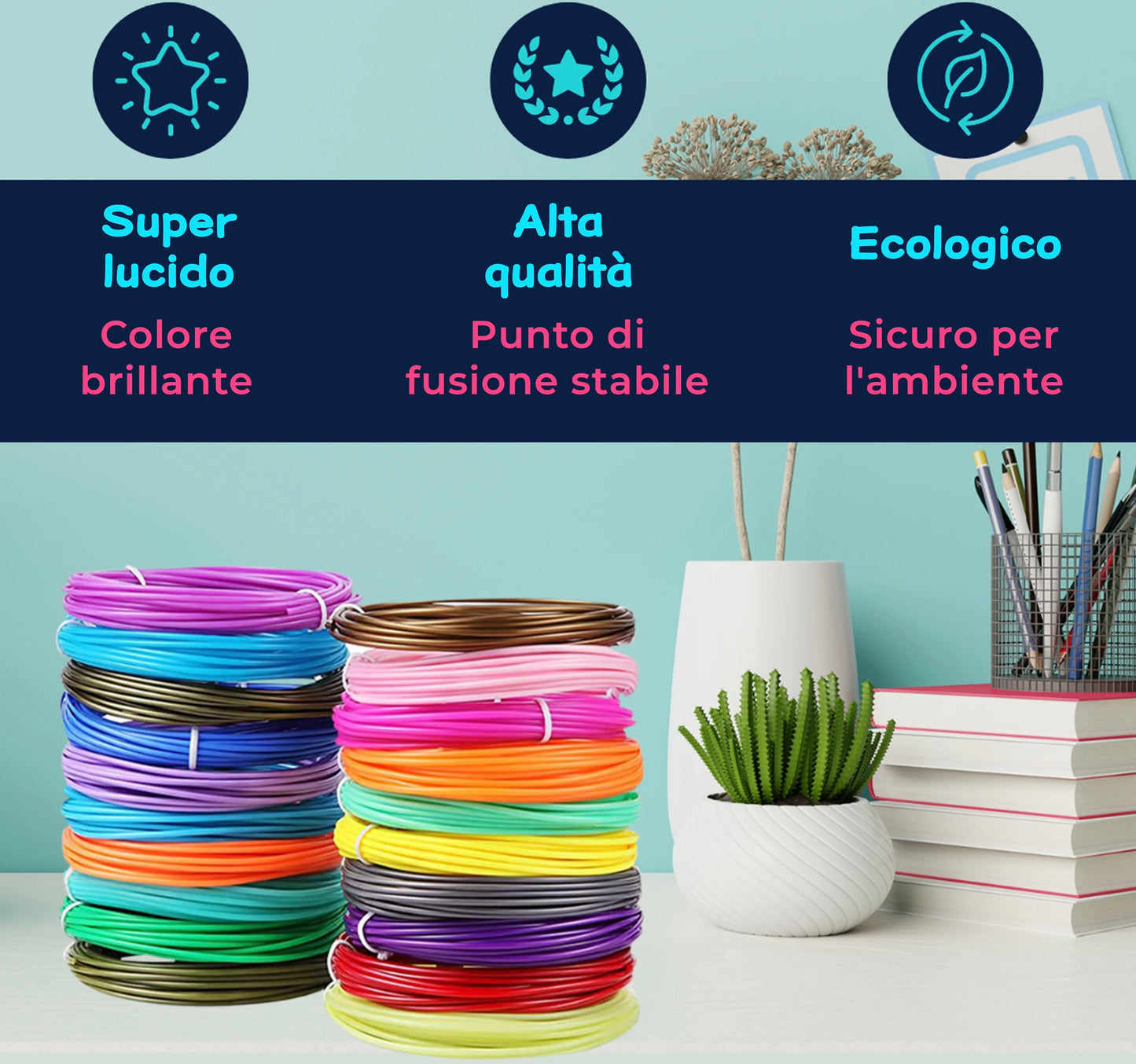 Ricarica Filamento-100m- 12 Colori
