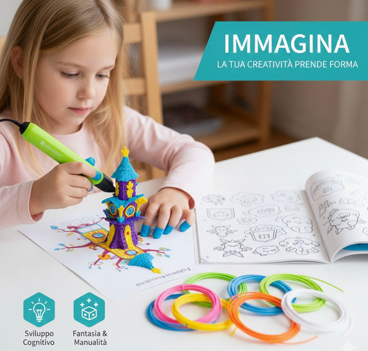 3D Pen Starter Pack - Filamento 12 colori