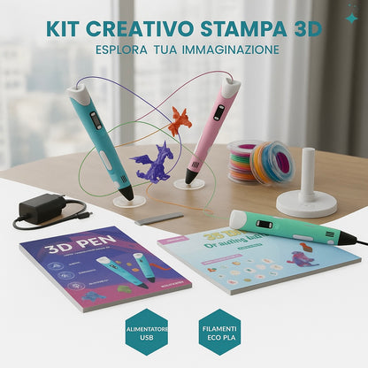 3D Pen Starter Pack - Filamento 12 colori
