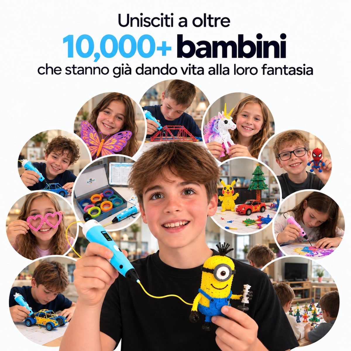 Pacchetto Completo Penna 3D - Filamento 12 colori